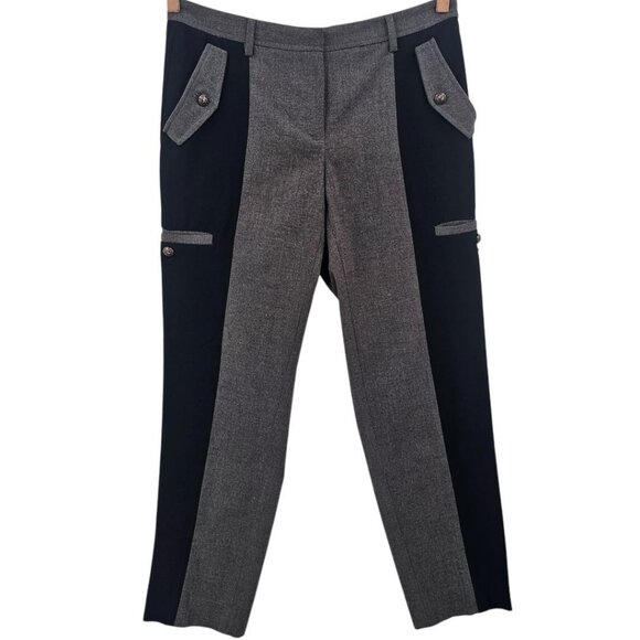 Anthropologie Womens 4 Leifsdottir Navy Gray Colorblock Pants - Picture 2 of 15